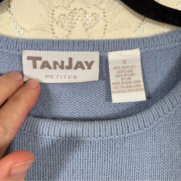 Vintage Winter Scenery Sweater Blue Purple Novelty Winter Cottagecore Sz Small - Picture 7 of 9